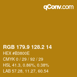 カラーコード: RGB 179.9 128.2 14 | qconv.com
