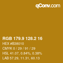 カラーコード: RGB 179.9 128.2 16 | qconv.com