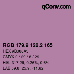 カラーコード: RGB 179.9 128.2 165 | qconv.com
