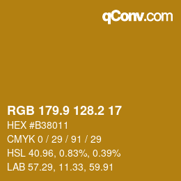 カラーコード: RGB 179.9 128.2 17 | qconv.com