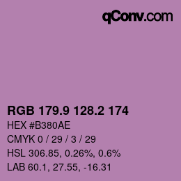 Color code: RGB 179.9 128.2 174 | qconv.com