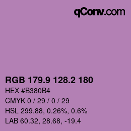 カラーコード: RGB 179.9 128.2 180 | qconv.com