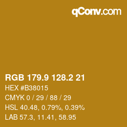 カラーコード: RGB 179.9 128.2 21 | qconv.com