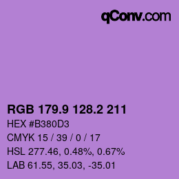 カラーコード: RGB 179.9 128.2 211 | qconv.com
