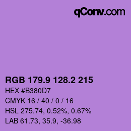カラーコード: RGB 179.9 128.2 215 | qconv.com