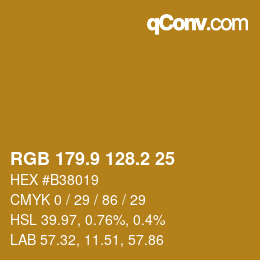 カラーコード: RGB 179.9 128.2 25 | qconv.com