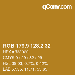 カラーコード: RGB 179.9 128.2 32 | qconv.com