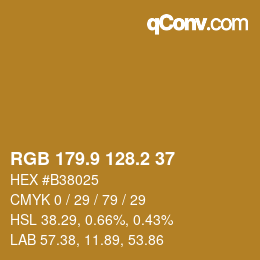 カラーコード: RGB 179.9 128.2 37 | qconv.com