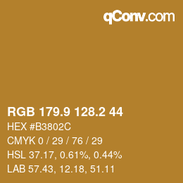 カラーコード: RGB 179.9 128.2 44 | qconv.com