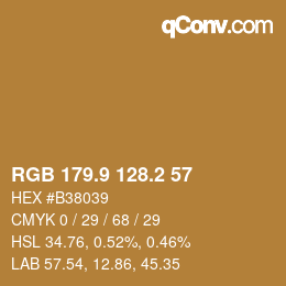 カラーコード: RGB 179.9 128.2 57 | qconv.com