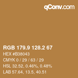 Color code: RGB 179.9 128.2 67 | qconv.com