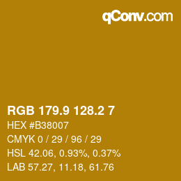 カラーコード: RGB 179.9 128.2 7 | qconv.com