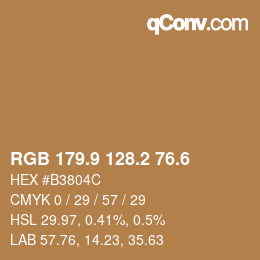 カラーコード: RGB 179.9 128.2 76.6 | qconv.com