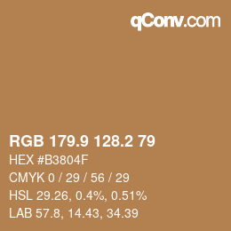 カラーコード: RGB 179.9 128.2 79 | qconv.com