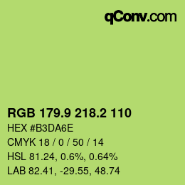 カラーコード: RGB 179.9 218.2 110 | qconv.com