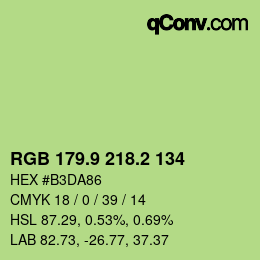 カラーコード: RGB 179.9 218.2 134 | qconv.com