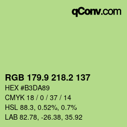 カラーコード: RGB 179.9 218.2 137 | qconv.com