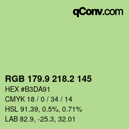 カラーコード: RGB 179.9 218.2 145 | qconv.com
