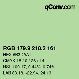 カラーコード: RGB 179.9 218.2 161 | qconv.com