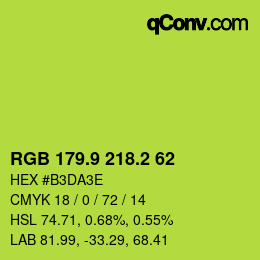 カラーコード: RGB 179.9 218.2 62 | qconv.com