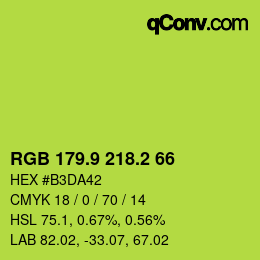 カラーコード: RGB 179.9 218.2 66 | qconv.com