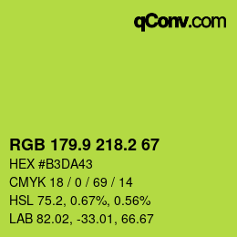 カラーコード: RGB 179.9 218.2 67 | qconv.com