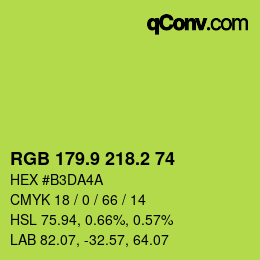 カラーコード: RGB 179.9 218.2 74 | qconv.com