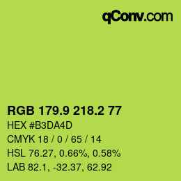 カラーコード: RGB 179.9 218.2 77 | qconv.com