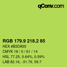 カラーコード: RGB 179.9 218.2 85 | qconv.com