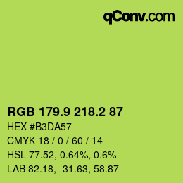カラーコード: RGB 179.9 218.2 87 | qconv.com