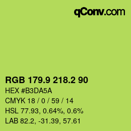 カラーコード: RGB 179.9 218.2 90 | qconv.com