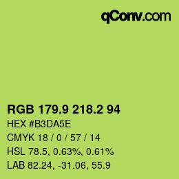カラーコード: RGB 179.9 218.2 94 | qconv.com