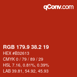 Color code: RGB 179.9 38.2 19 | qconv.com