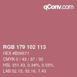 Farbcode: RGB 179 102 113 | qconv.com