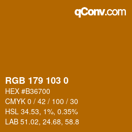 カラーコード: RGB 179 103 0 | qconv.com