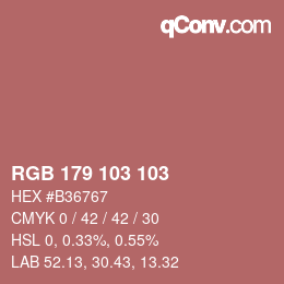 Color code: RGB 179 103 103 | qconv.com