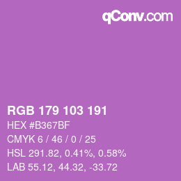 Color code: RGB 179 103 191 | qconv.com