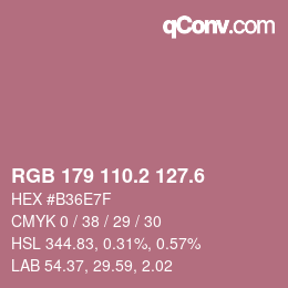 カラーコード: RGB 179 110.2 127.6 | qconv.com