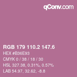 カラーコード: RGB 179 110.2 147.6 | qconv.com