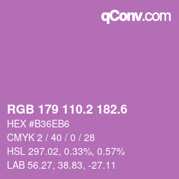 カラーコード: RGB 179 110.2 182.6 | qconv.com