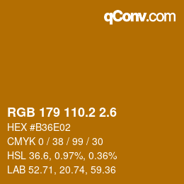 カラーコード: RGB 179 110.2 2.6 | qconv.com