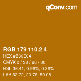カラーコード: RGB 179 110.2 4 | qconv.com