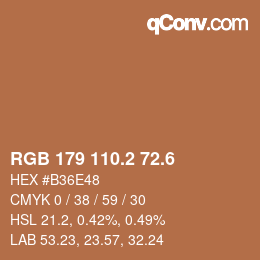 カラーコード: RGB 179 110.2 72.6 | qconv.com