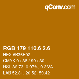 カラーコード: RGB 179 110.6 2.6 | qconv.com