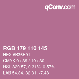 カラーコード: RGB 179 110 145 | qconv.com