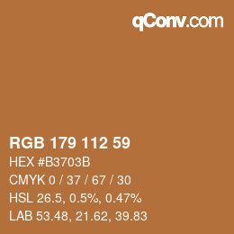 Code couleur: RGB 179 112 59 | qconv.com