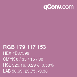 Color code: RGB 179 117 153 | qconv.com