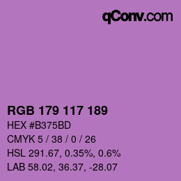 Farbcode: RGB 179 117 189 | qconv.com