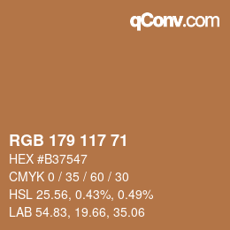 颜色代码: RGB 179 117 71 | qconv.com