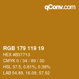 カラーコード: RGB 179 119 19 | qconv.com